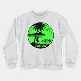 TONGA VINTAGE TRAVEL CANOE SEA PLANE SOUTH PACIFIC POLYNESIA Crewneck Sweatshirt